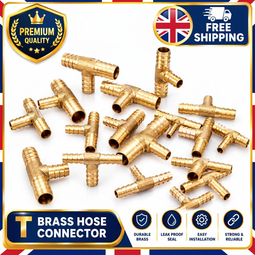 Brass tee reducing hose joiner - tee,