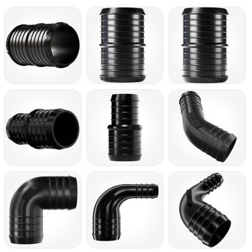 Plastic joiner black barbed - plastic,